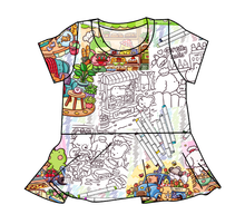Load image into Gallery viewer, Cutesy Colouring Peplum Top