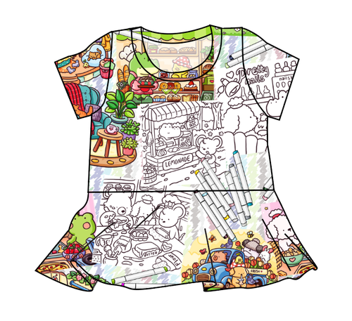 Cutesy Colouring Peplum Top