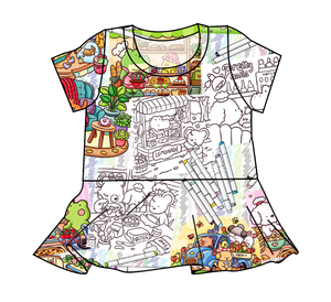 Cutesy Colouring Peplum Top