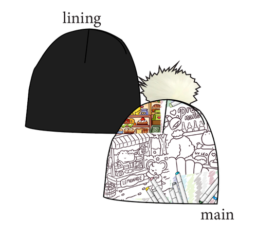 Cutesy Colouring Slouchy Beanie (Reversible!)