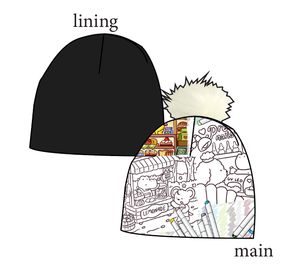 Cutesy Colouring Slouchy Beanie (Reversible!)