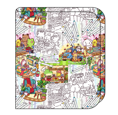 Cutesy Colouring Swaddle Blanket