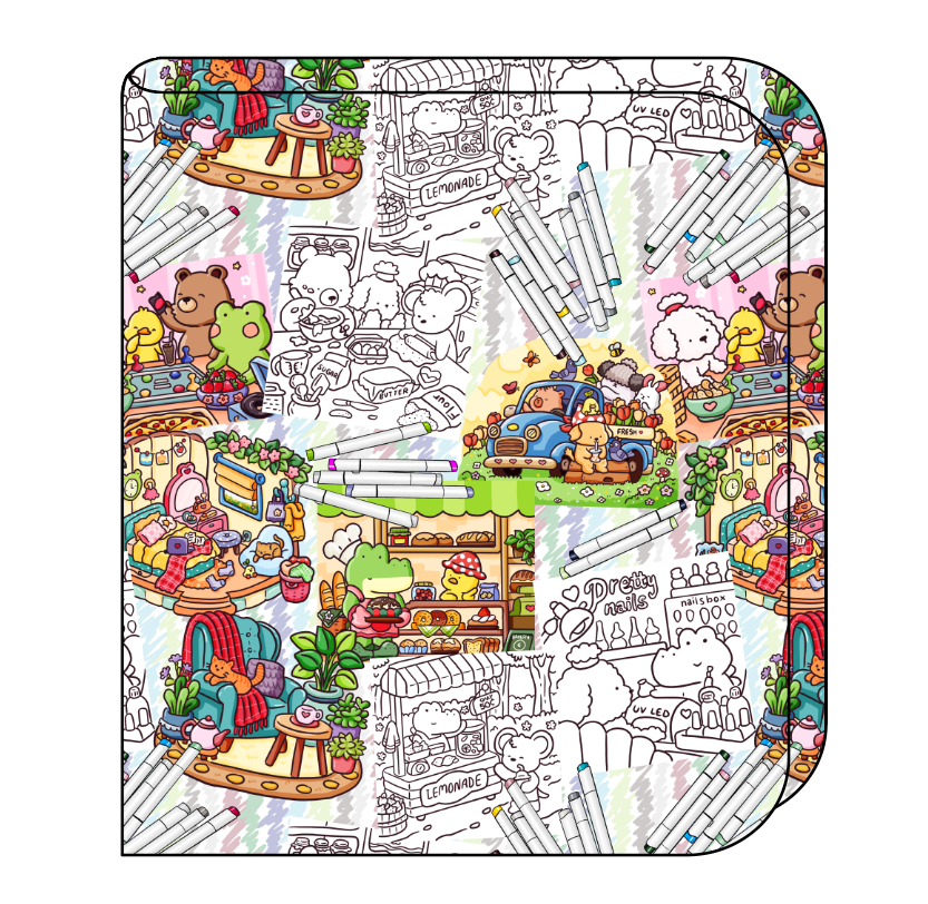 Cutesy Colouring Swaddle Blanket