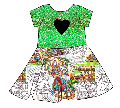 Cutesy Colouring Molly Heart Back Twirly Dress