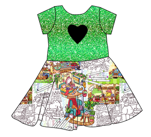 Cutesy Colouring Molly Heart Back Twirly Dress