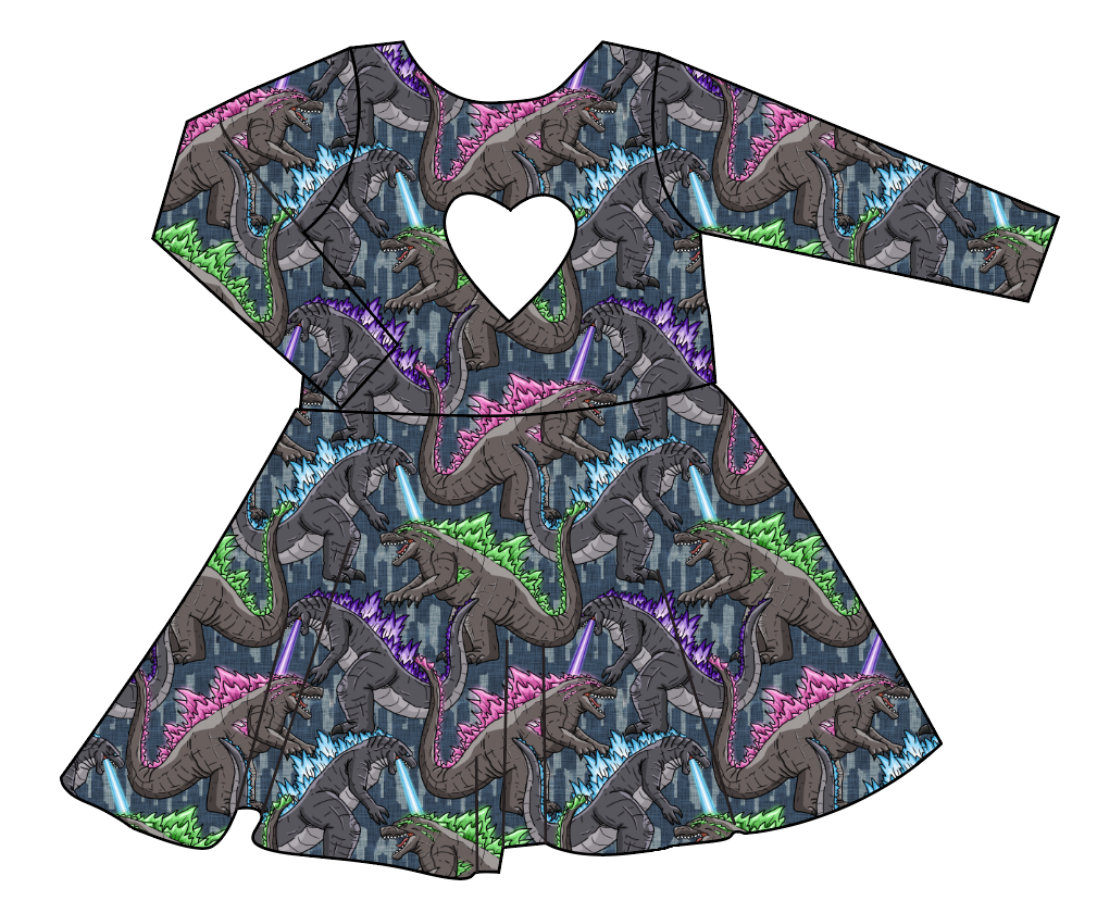Atomic Monster Molly Heart Back Twirly Dress