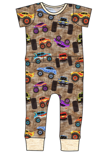 Monster Trucks Bennett Pants and Shorts Length T-Shirt Romper