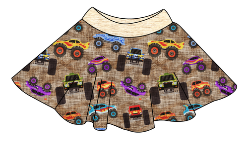 Monster Trucks Circle Skirt