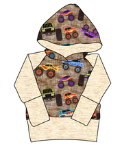 Load image into Gallery viewer, Monster Trucks Grow With Me Hoodie (or Crewneck)