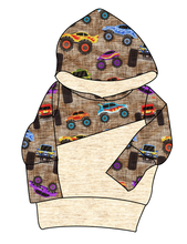 Load image into Gallery viewer, Monster Trucks Grow With Me Hoodie (or Crewneck)
