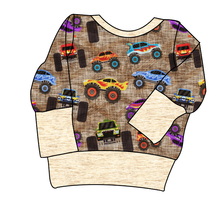 Load image into Gallery viewer, Monster Trucks Grow With Me Hoodie (or Crewneck)