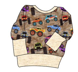 Monster Trucks Grow With Me Hoodie (or Crewneck)