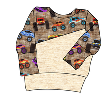 Load image into Gallery viewer, Monster Trucks Grow With Me Hoodie (or Crewneck)