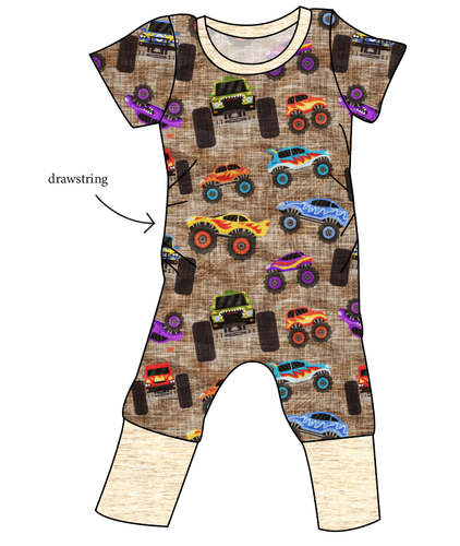 Monster Trucks Grow With Me Pants And Shorts Romper