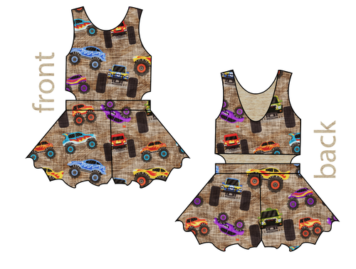 Monster Trucks Kids Playsuit