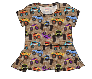 Monster Trucks Ladies' Peplum Top