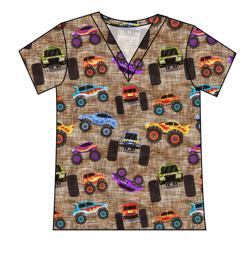 Monster Trucks Ladies' Slouchy V-Neck Tee