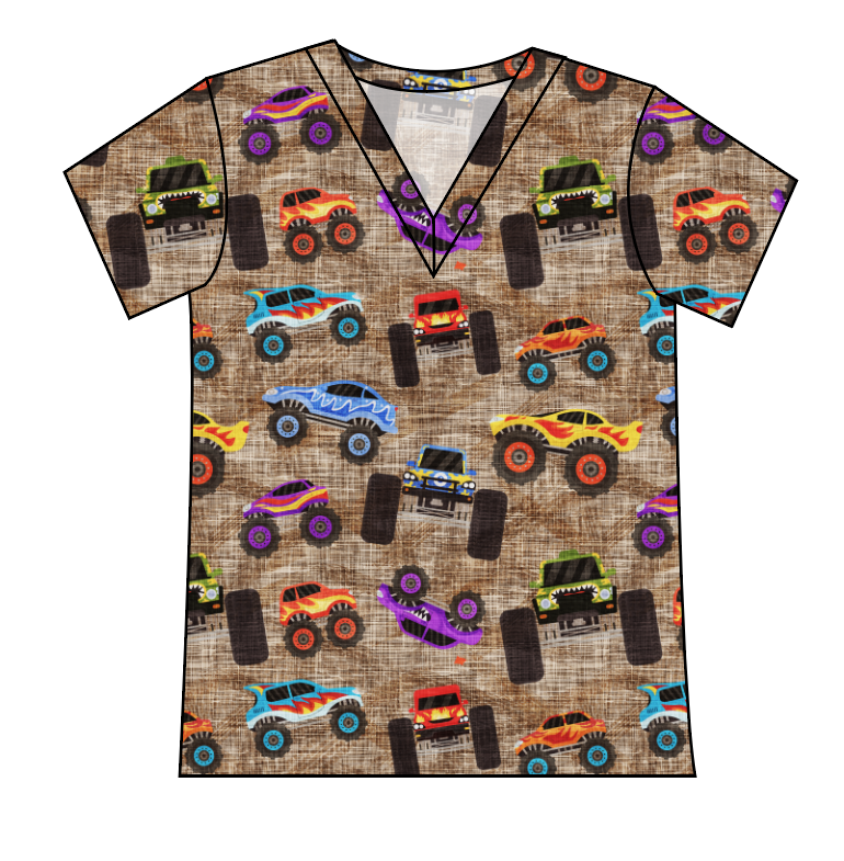 Monster Trucks Ladies' Slouchy V-Neck Tee
