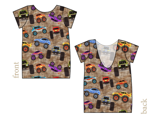 Monster Trucks Low Back Ballerina Tee