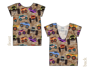 Monster Trucks Low Back Ballerina Tee