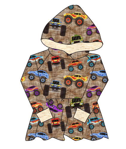Monster Trucks Peplum Hoodie (or Crewneck)
