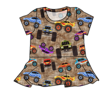Load image into Gallery viewer, Monster Trucks Peplum Top