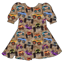Load image into Gallery viewer, Monster Trucks Prairie Dress