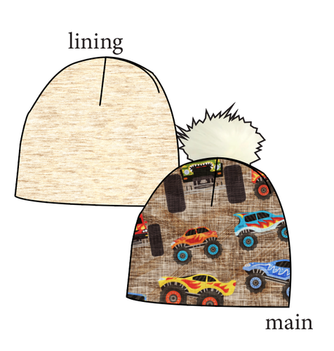 Monster Trucks Slouchy Beanie (Reversible!)