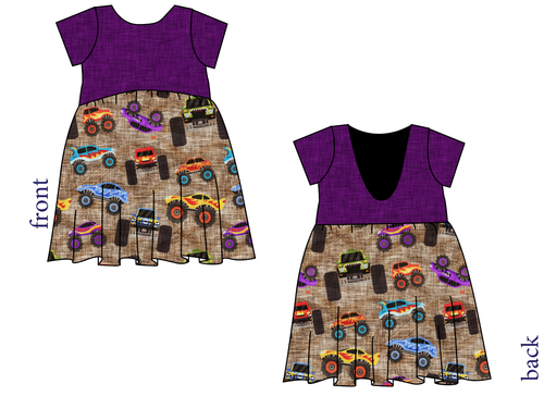Monster Trucks Low Back Dress