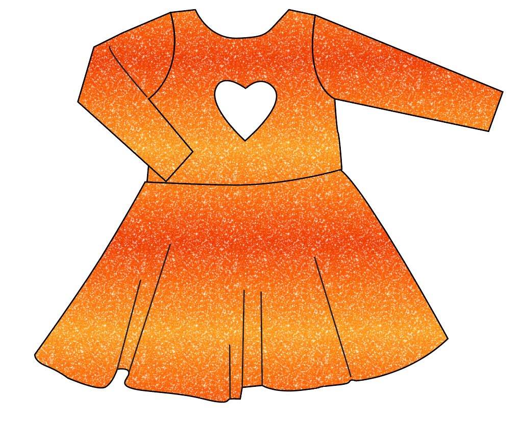 Showgirl Glitter Molly Heart Back Twirly Dress