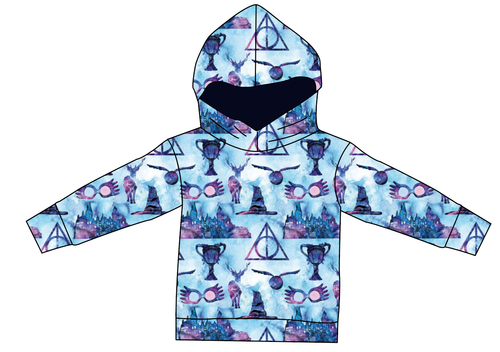 Midnight At Hogwarts Ladies Oversized Hoodie