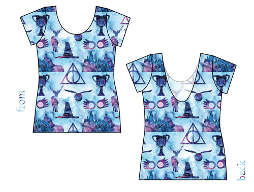 Midnight At Hogwarts Ladies' Low Back Ballerina Tee