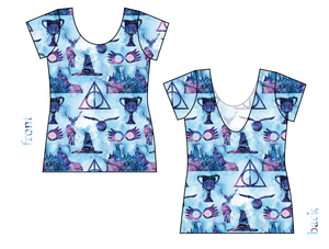Midnight At Hogwarts Ladies' Low Back Ballerina Tee