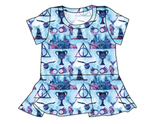 Load image into Gallery viewer, Midnight At Hogwarts Ladies&#39; Peplum Top