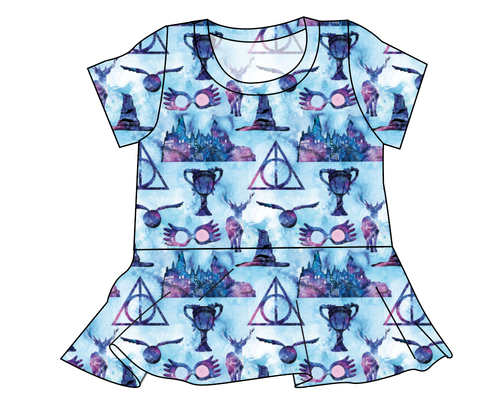 Midnight At Hogwarts Ladies' Peplum Top