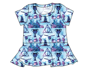 Midnight At Hogwarts Ladies' Peplum Top
