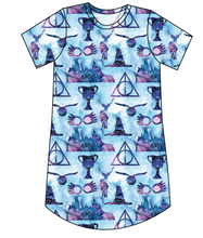 Load image into Gallery viewer, Midnight At Hogwarts Ladies&#39; T-Shirt Dress