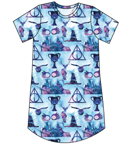 Midnight At Hogwarts Ladies' T-Shirt Dress