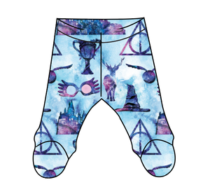 Midnight At Hogwarts Newborn Footed Pants