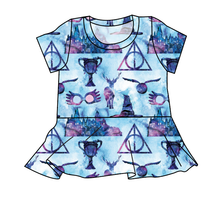 Load image into Gallery viewer, Midnight At Hogwarts Peplum Top