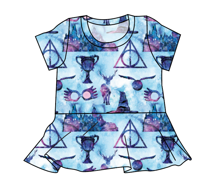 Midnight At Hogwarts Peplum Top