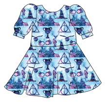 Load image into Gallery viewer, Midnight At Hogwarts Prairie Dress