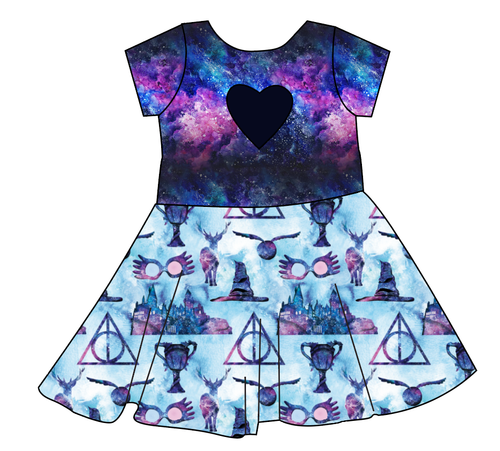 Midnight At Hogwarts Molly Heart Back Twirly Dress