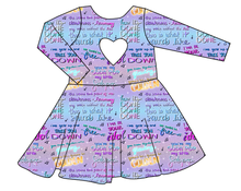 Load image into Gallery viewer, Soundtrack Favs Molly Heart Back Twirly Dress