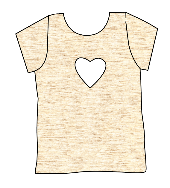 Simply Solids Cambria Heart Back Tee