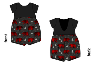 Buffalo Bears Low Back Romper and Bubble Romper