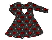 Load image into Gallery viewer, Buffalo Bears Molly Heart Back Twirly Dress