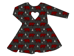 Buffalo Bears Molly Heart Back Twirly Dress