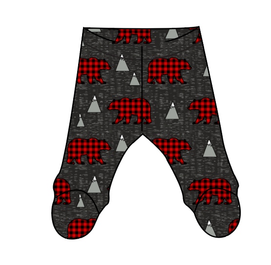 Buffalo Bears Newborn Footed Pants