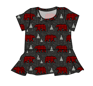 Buffalo Bears Peplum Top